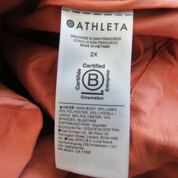 ATHLETA X ALICIA KEYS Enlighten Up Linen Bomber Jacket in Clay Orange - Size 2X - Picture 15 of 15